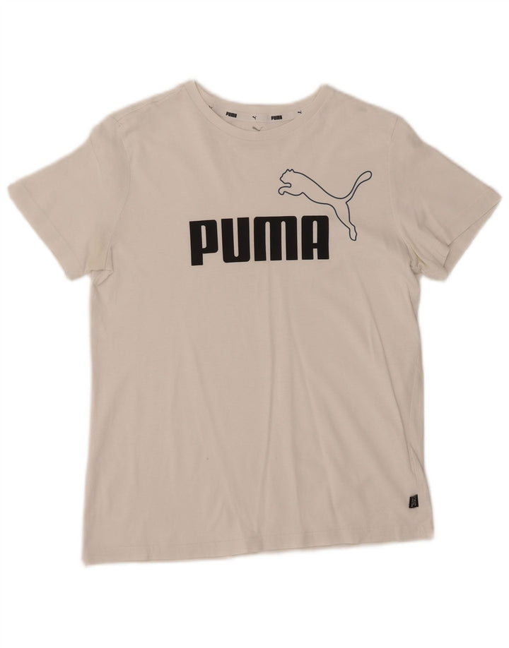 PUMA Boys Graphic T-Shirt Top 13-14 Years White