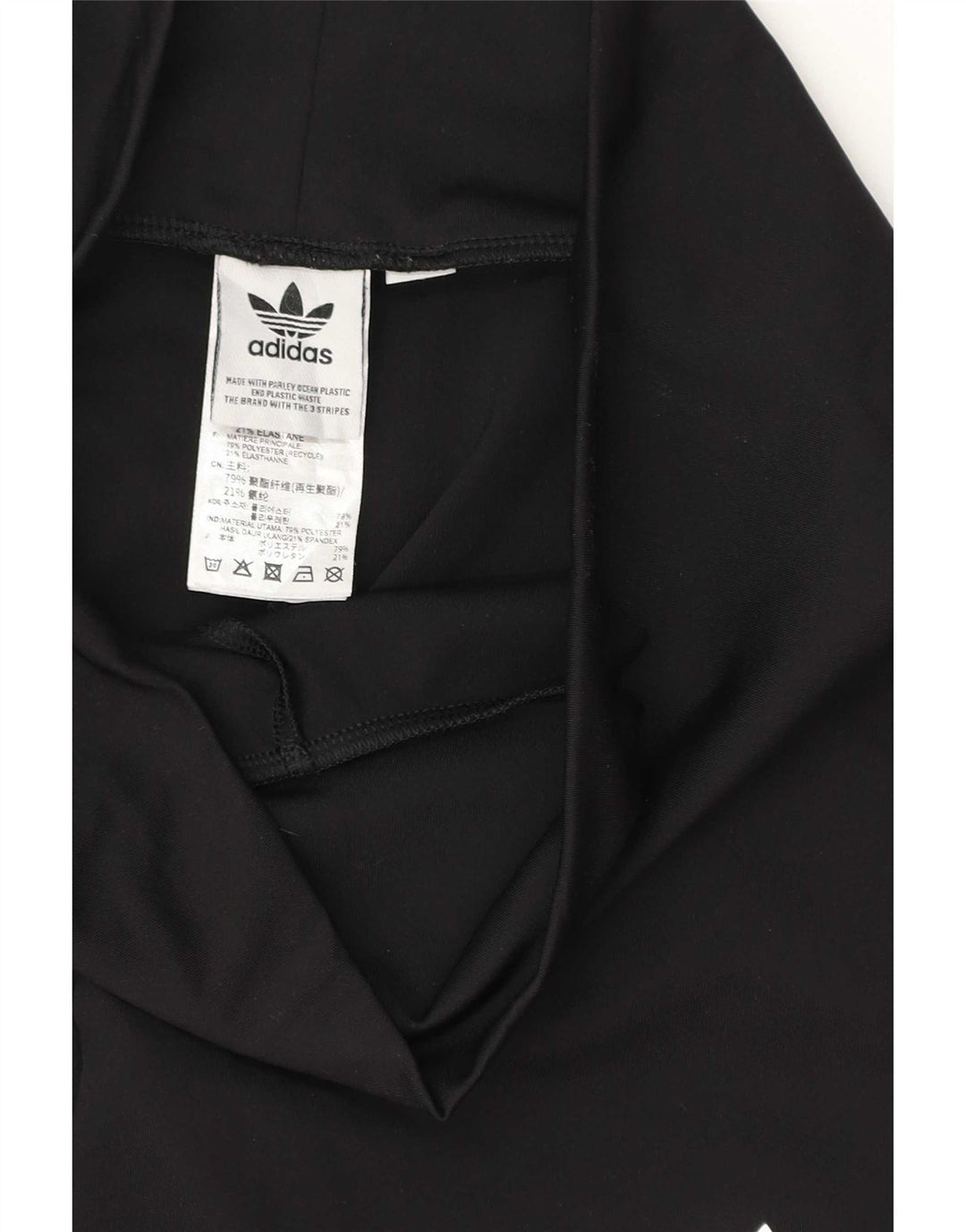 Adidas Womens Leggings UK 12 Medium  Black Polyester