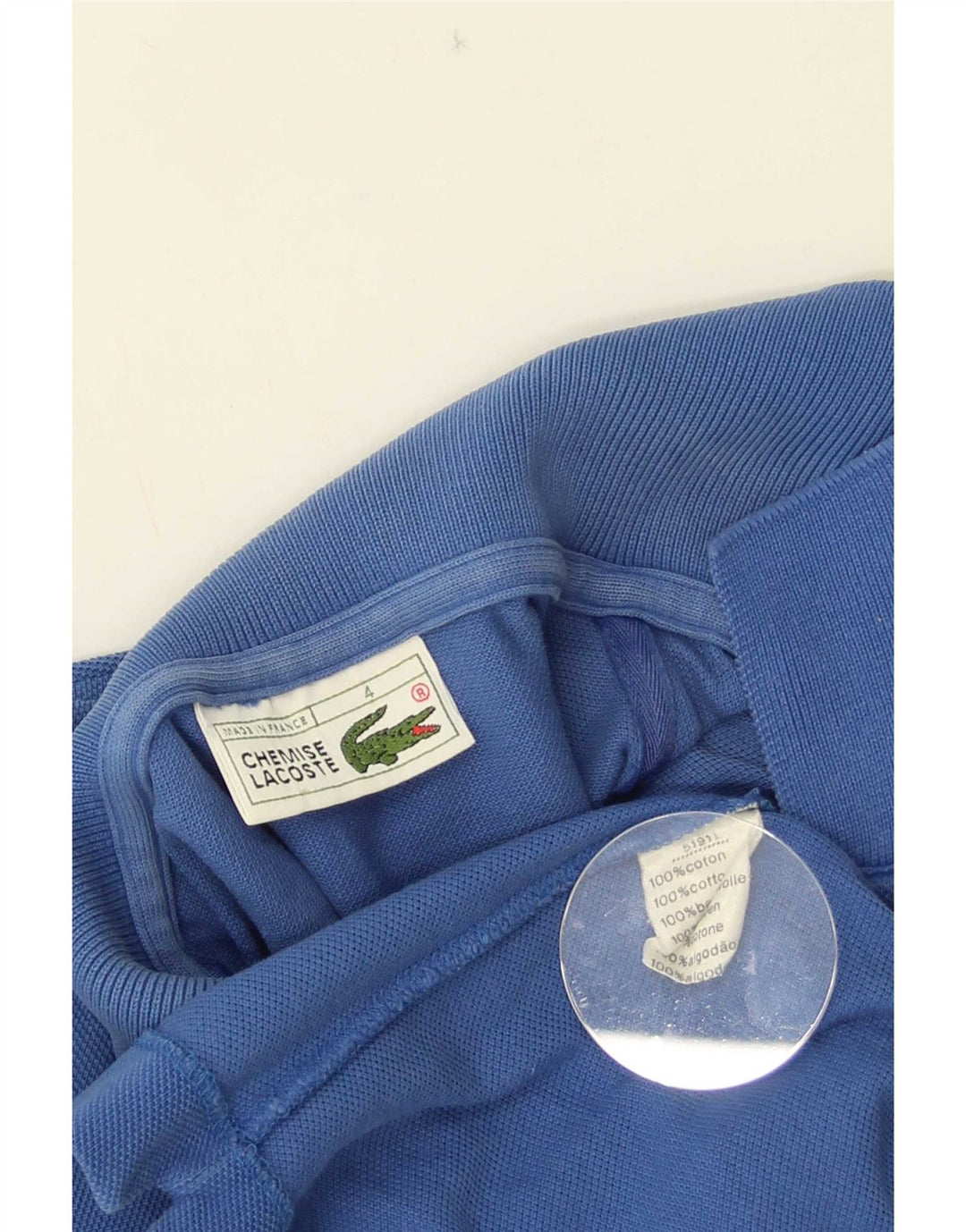 Lacoste Mens Polo Shirt Size 4 Medium Blue Cotton