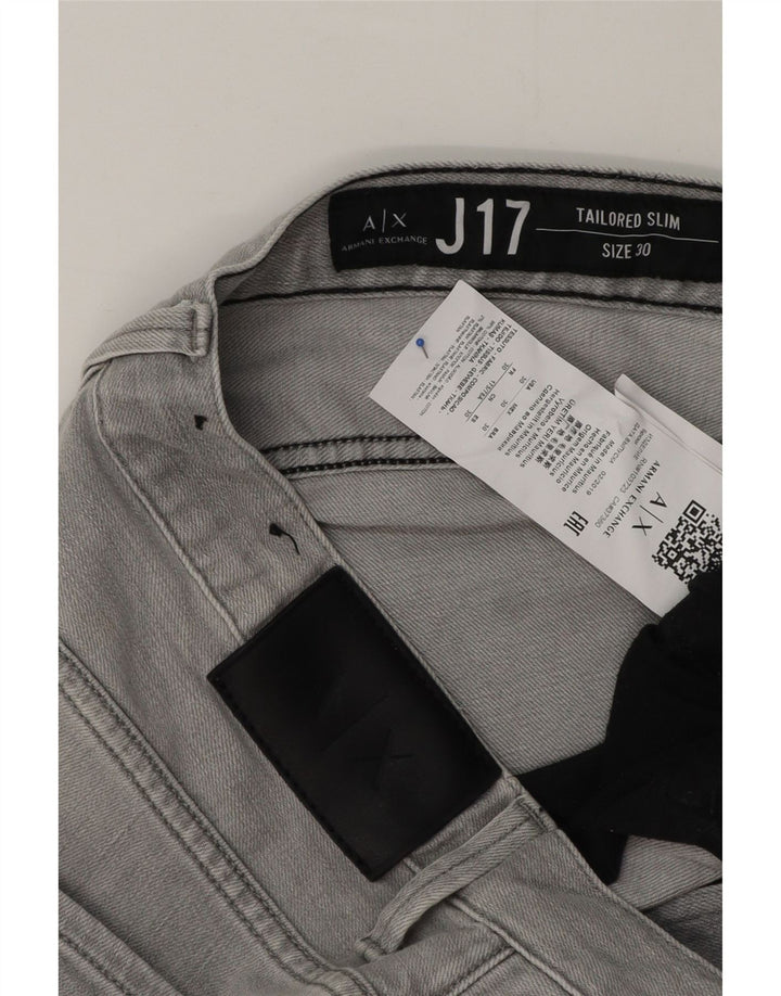 Armani Exchange Mens Slim Jeans W30 L32 Grey Cotton