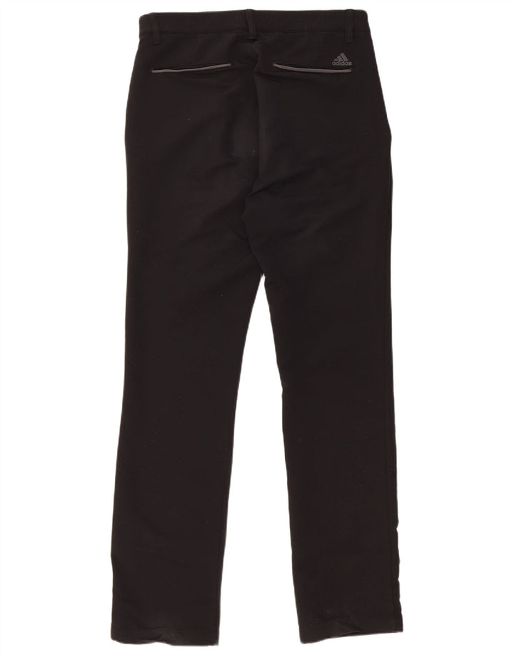 ADIDAS Mens Straight Chino Trousers W30 L32 Black Polyester