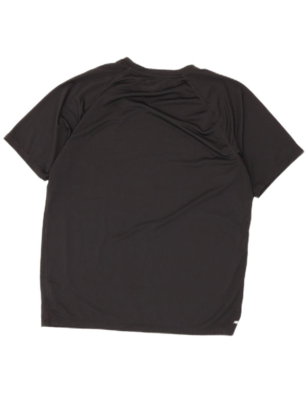 New Balance Mens Graphic T-Shirt Top Large Black Polyester