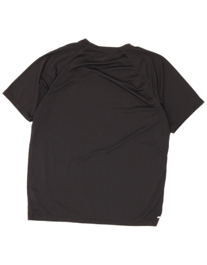 New Balance Mens Graphic T-Shirt Top Large Black Polyester