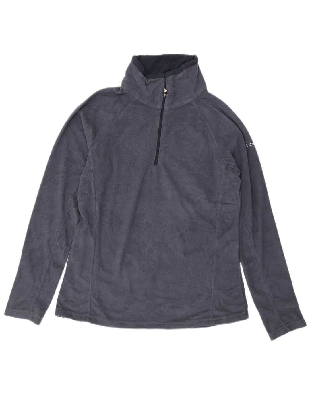 Columbia Mens Zip Neck Fleece Jumper Large Navy Blue Polyester