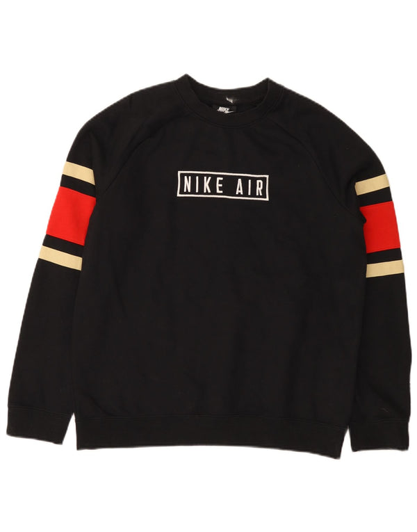 Felpa con grafica Nike da bambino, 13-14 anni, XL, cotone color block nero