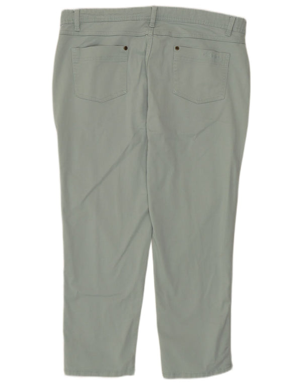 Weird Fish Slim Fit Capri-Hose für Damen, UK 14, Größe L W36 L23, grüne Baumwolle