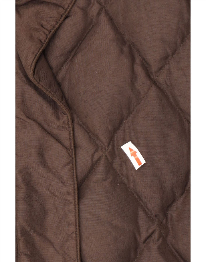 Armani Jeans Womens Padded Quilted Jacket UK 14 Large Brown Polyamide