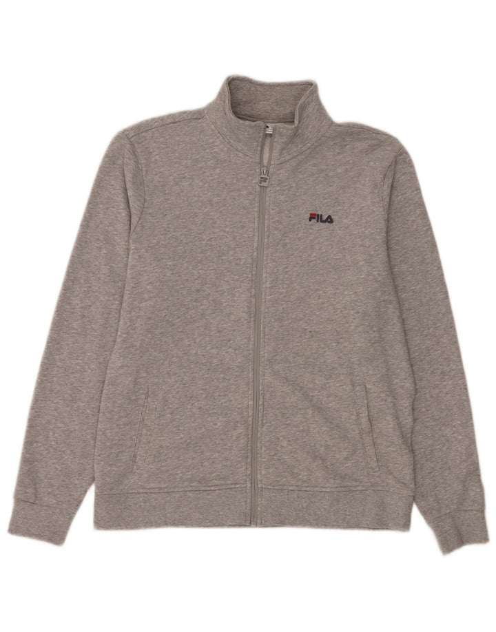 Fila Womens Tracksuit Top Jacket UK 14 Medium Grey Cotton