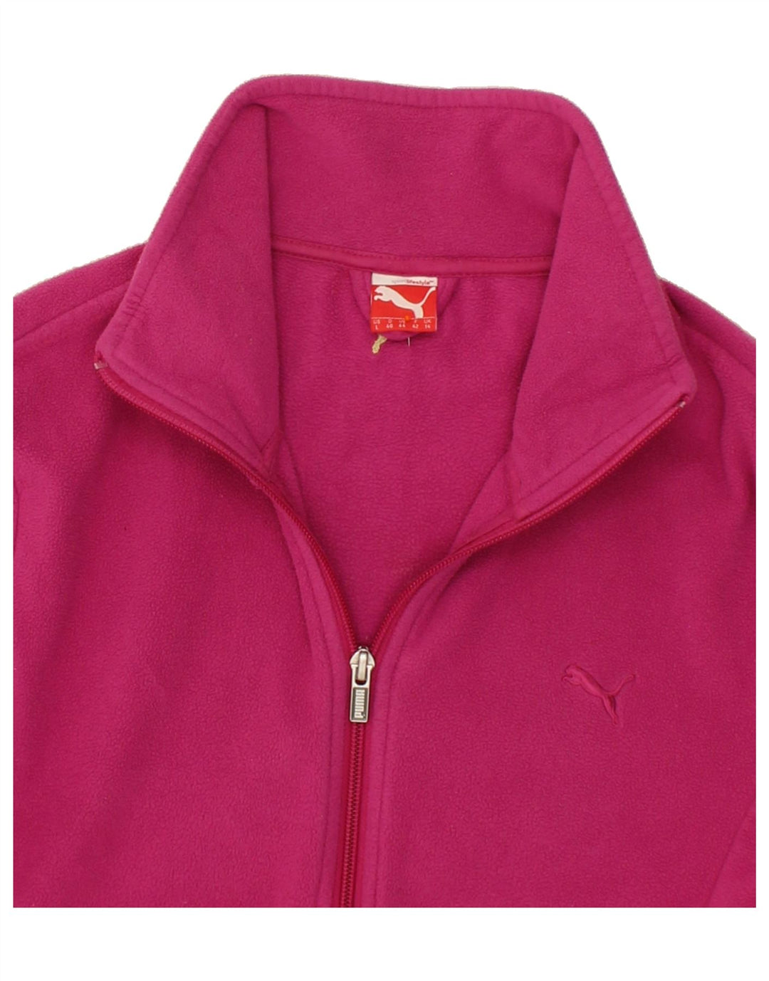 PUMA Womens Fleece Jacket UK 14 Large Pink Vintage Puma and Second-Hand Puma from Messina Hembry 