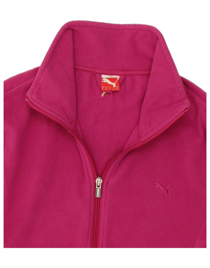 PUMA Womens Fleece Jacket UK 14 Large Pink Vintage Puma and Second-Hand Puma from Messina Hembry 