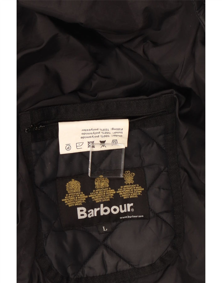 Barbour Mens Quilted Jacket UK 40 Large Black Polyamide