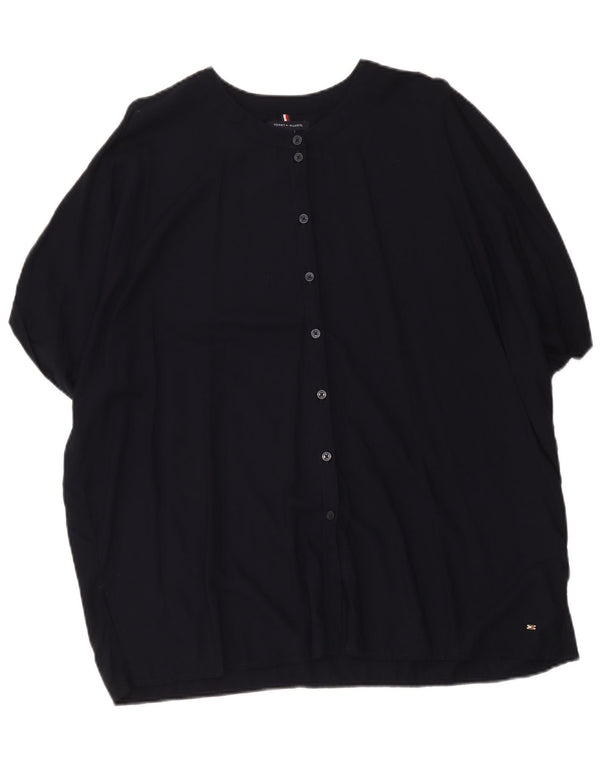 Tommy Hilfiger Damen Kurzarm-Hemdbluse UK 20 2XL Marineblau