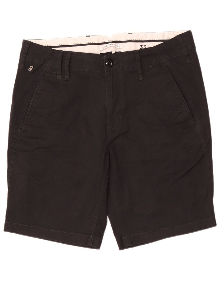 G-Star Mens Chino Shorts W33 Medium Black Cotton