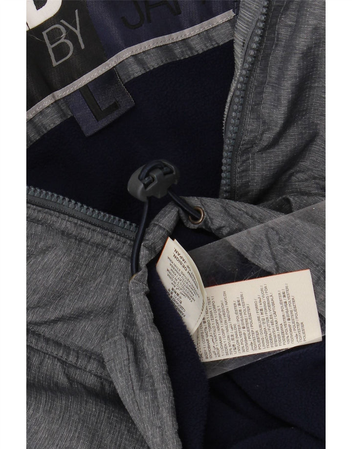 SUPERDRY Womens Graphic Windbreaker Jacket UK 16 Large Grey Nylon Vintage Superdry and Second-Hand Superdry from Messina Hembry 