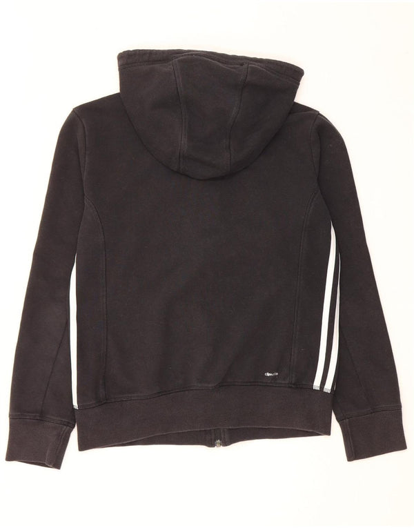 Adidas Damen Climalite Zip Hoodie Pullover UK 8/10 Small Schwarz Baumwolle