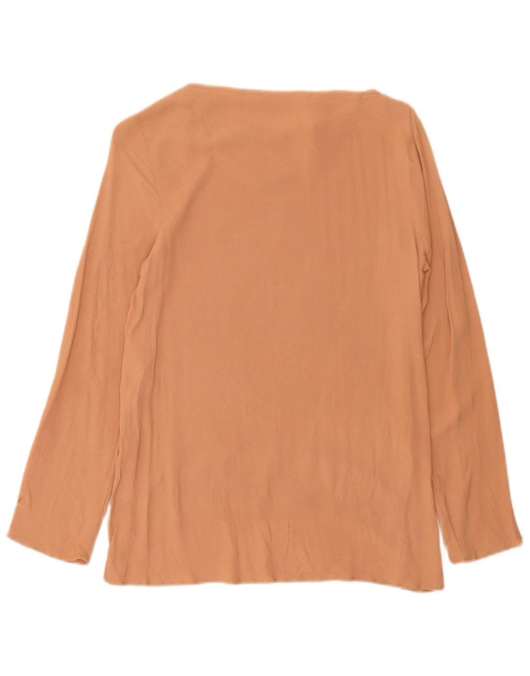 Zara Womens Top Long Sleeve UK 12 Medium Brown Viscose