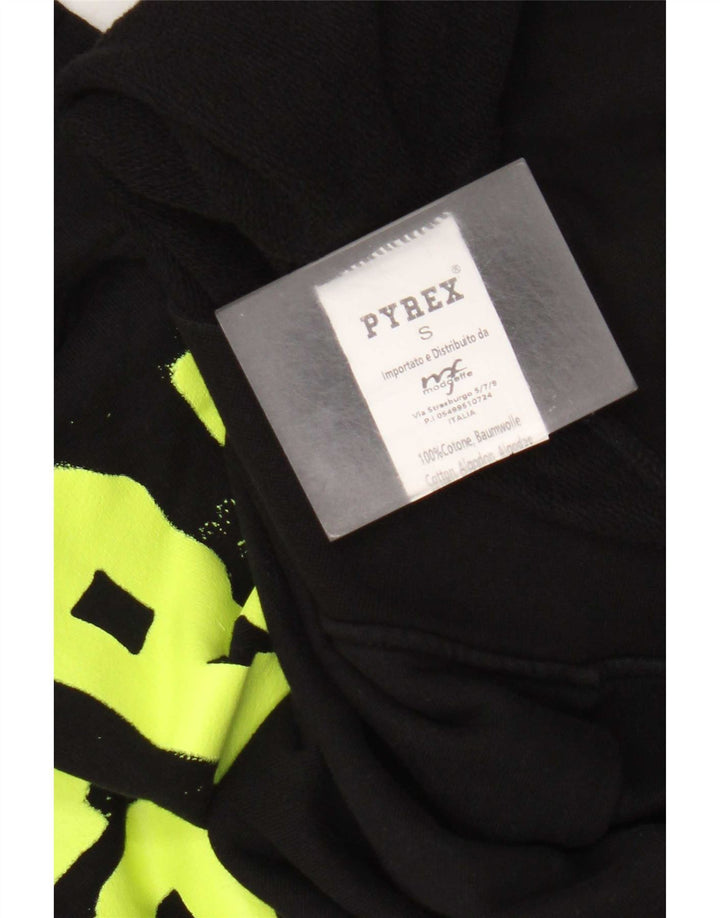 Maglione con cappuccio grafico da uomo Pyrex piccolo in cotone nero