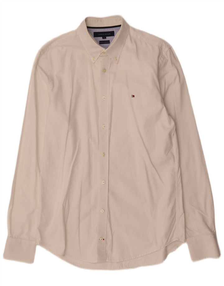 TOMMY HILFIGER Mens Shirt Large White Cotton
