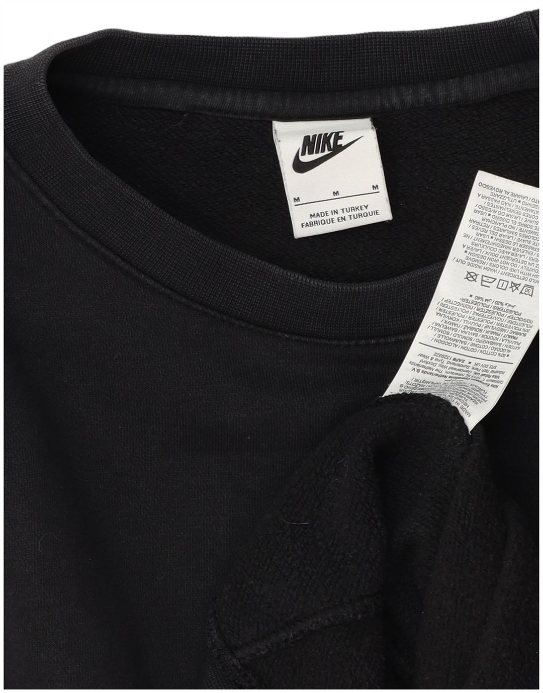 Nike Mens Sweatshirt Jumper Medium Black Cotton