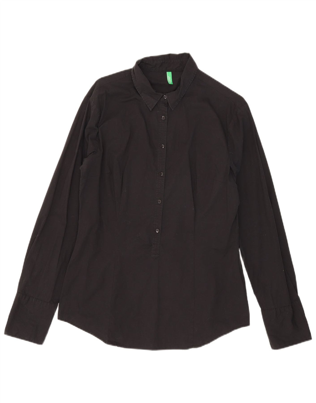 Benetton Womens Pullover Shirt UK 18 XL Schwarz Baumwolle