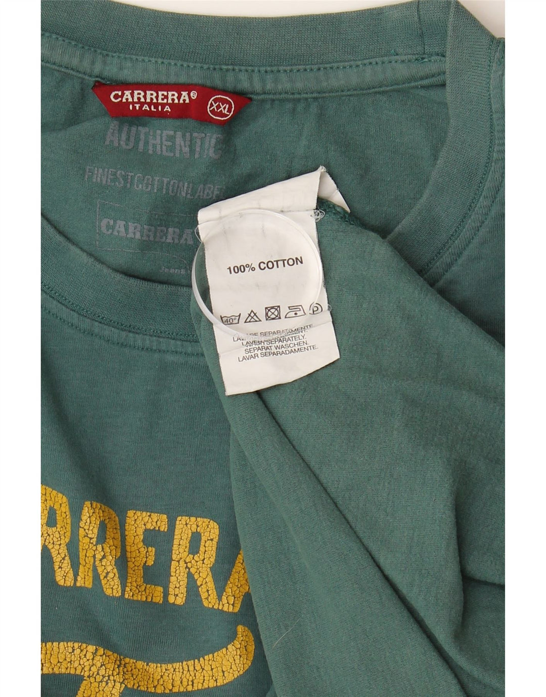 CARRERA Mens Graphic Top Long Sleeve 2XL Blue Cotton
