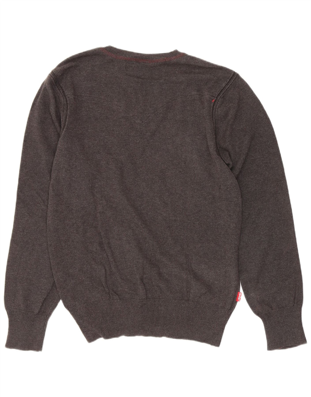 Levi's Mens V-Neck Jumper Sweater Small Grey Cotton