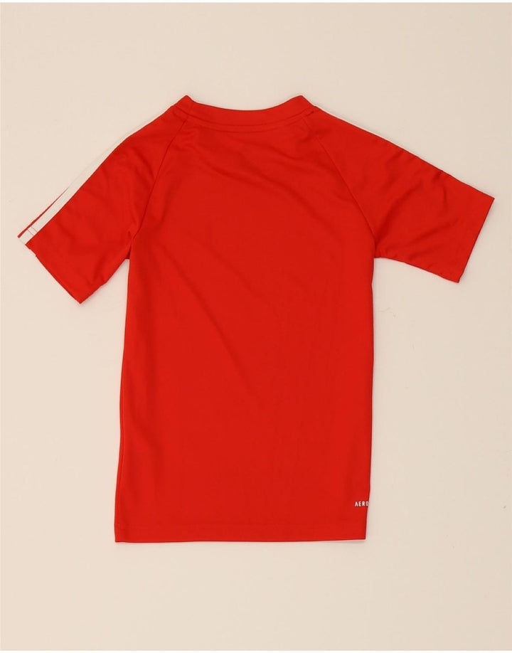 ADIDAS Boys Aeroready T-Shirt Top 7-8 Years Red Polyester Vintage Adidas and Second-Hand Adidas from Messina Hembry 
