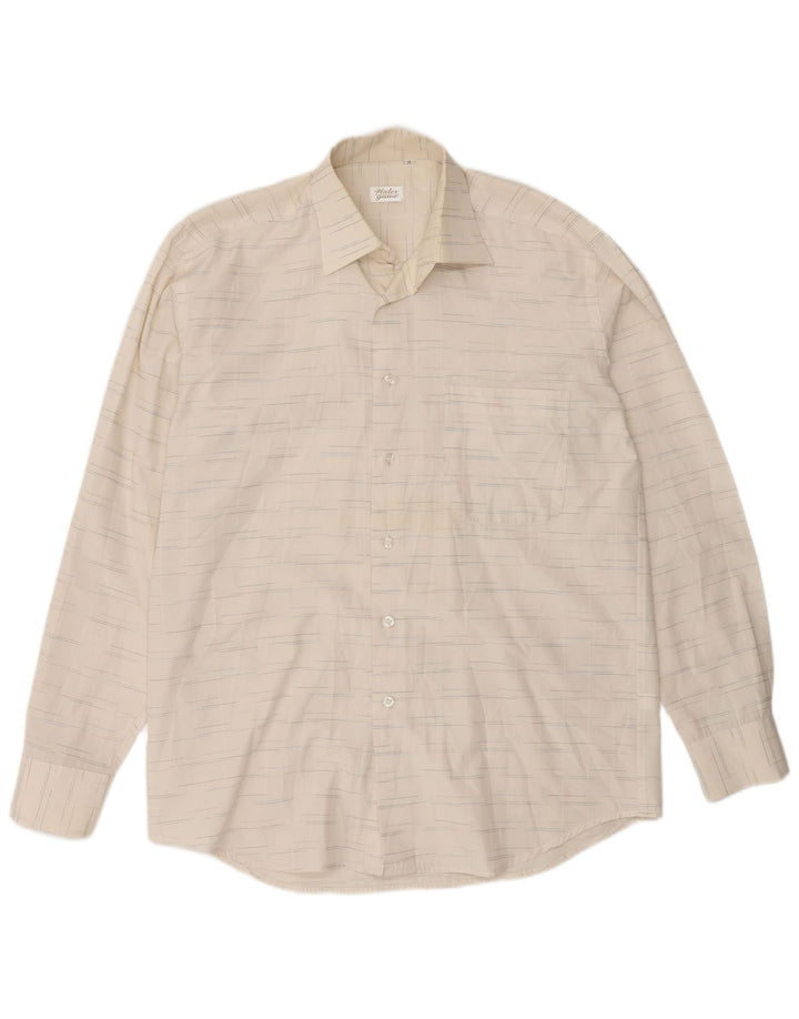 Chemise homme vintage coton à fines rayures blanches moyennes