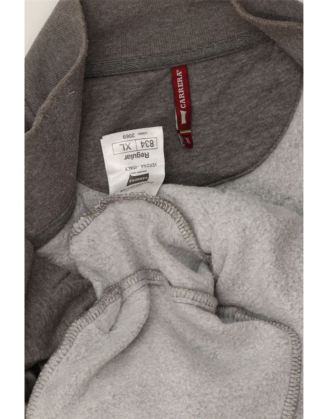 CARRERA Mens Regular Tracksuit Top Jacket XL Grey Cotton Vintage Carrera and Second-Hand Carrera from Messina Hembry 