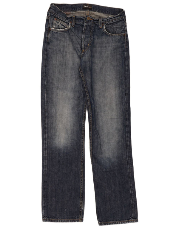 Lee Womens Seattle Straight Jeans W33 L34 Navy Blue Cotton