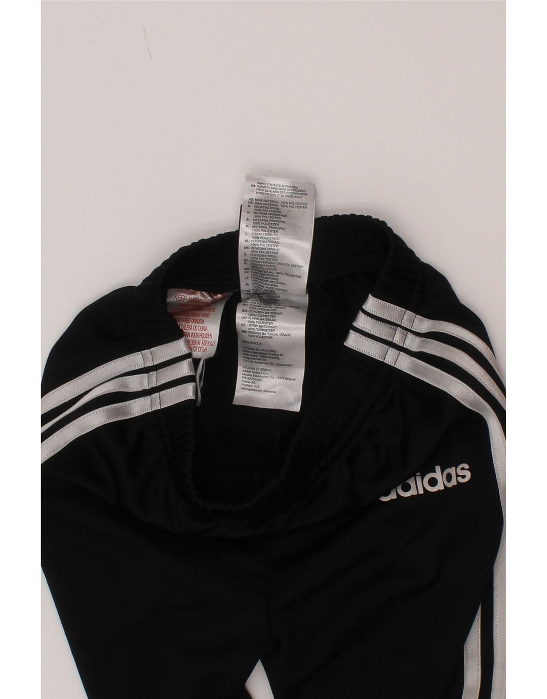 Adidas Boys Tracksuit Trousers Joggers 2-3 Years  Black Polyester