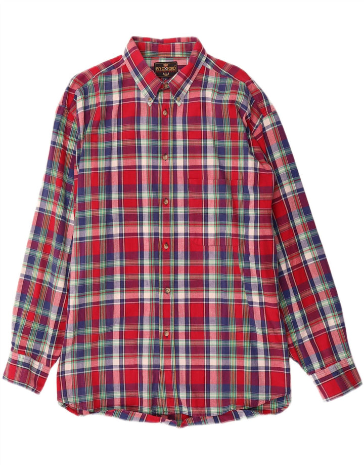 Ivy Oxford Mens Shirt 2XL Multicoloured Check Cotton