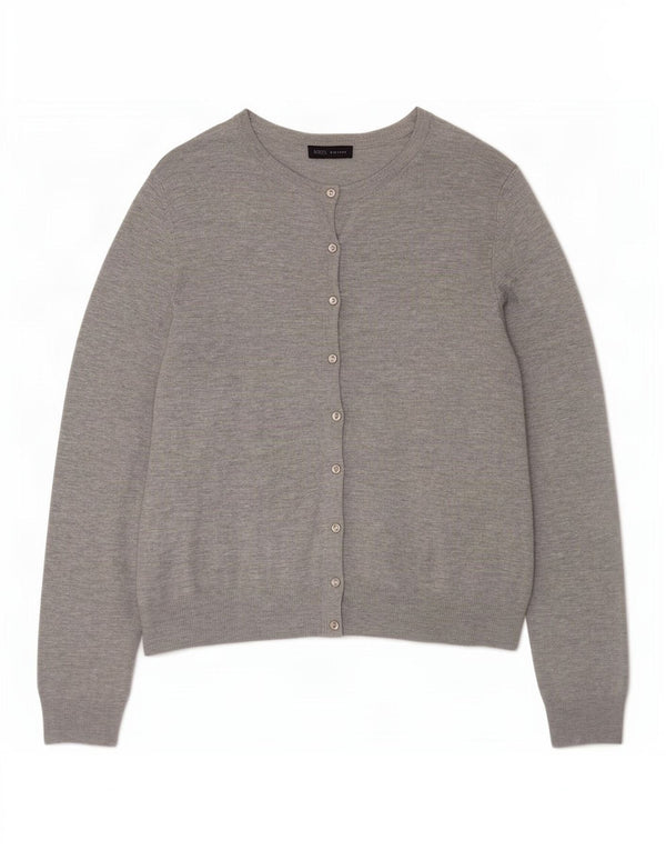 Marks & Spencer Damen-Cardigan-Pullover UK 14 Große grau gefleckte Viskose