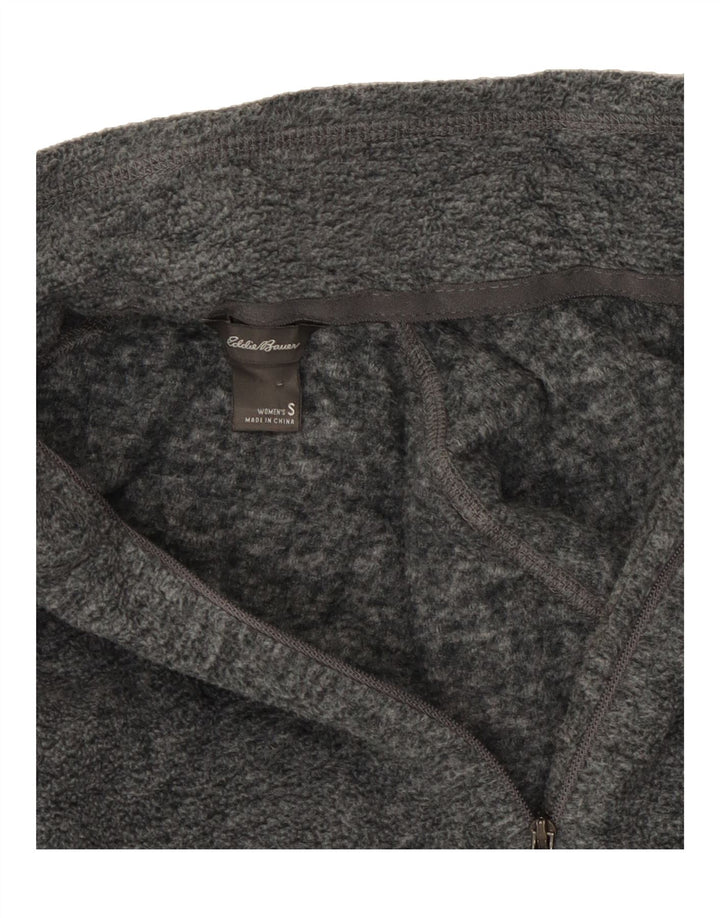 EDDIE BAUER Womens Zip Neck Fleece Jumper UK 10 Small Grey Polyester Vintage Eddie Bauer and Second-Hand Eddie Bauer from Messina Hembry 