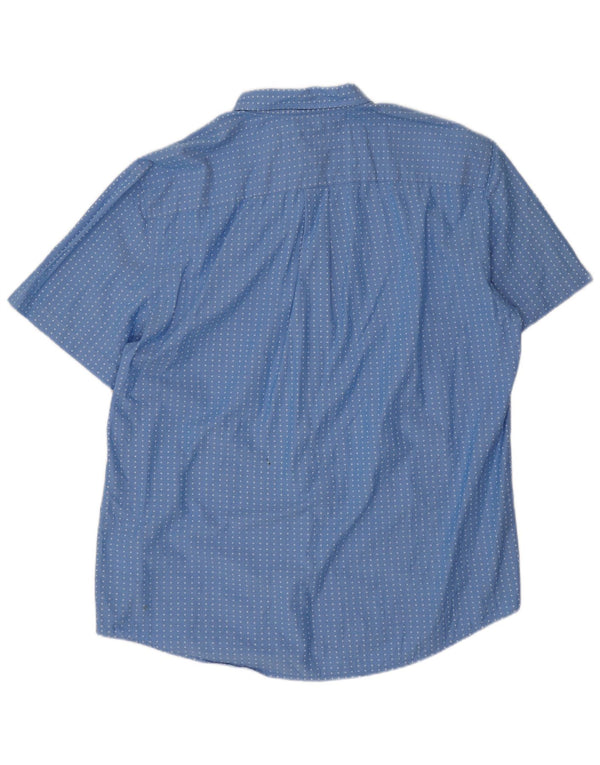 Tommy Hilfiger Mens Short Sleeve Classic Fit Shirt XL Blue Spotted Cotton