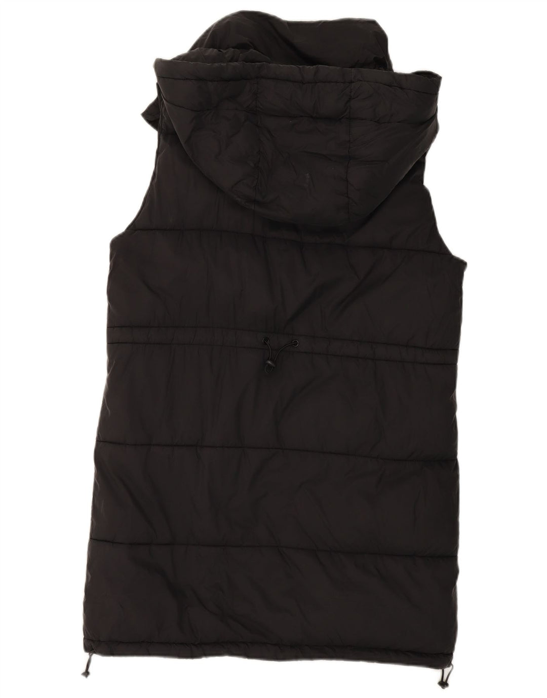 Zara Womens Hooded Oversized Padded Gilet UK 10 Small Black Polyester