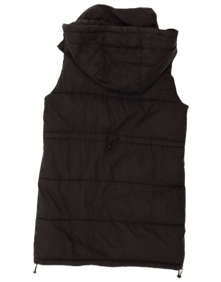 Zara Womens Hooded Oversized Padded Gilet UK 10 Small Black Polyester