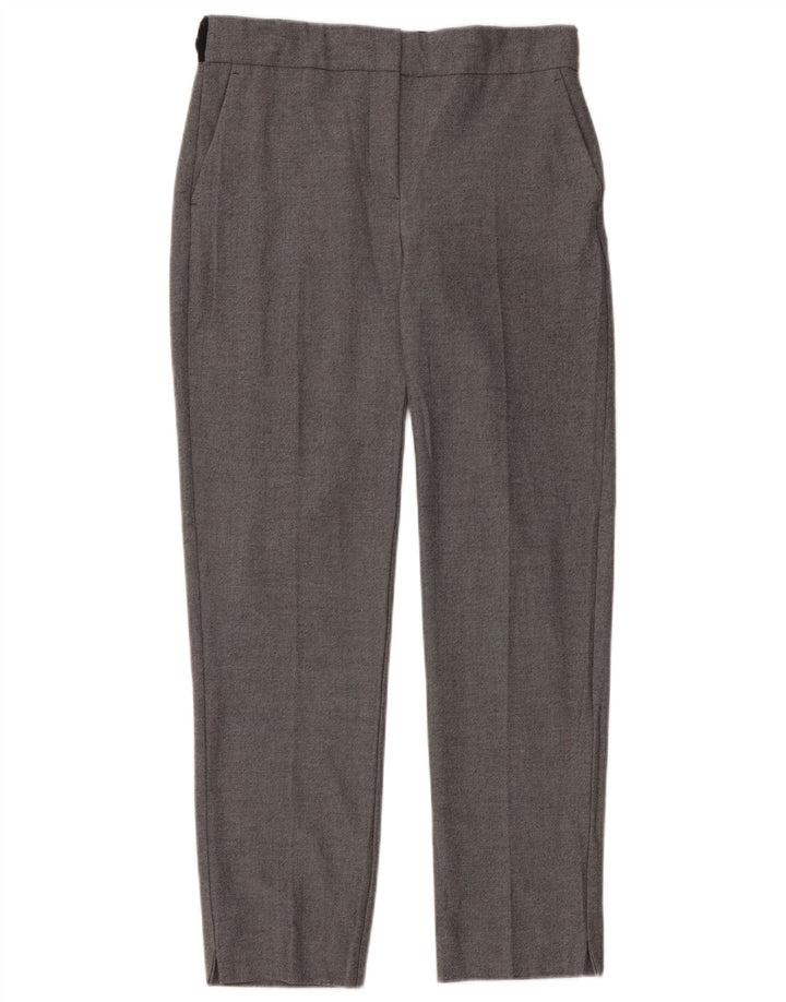 Zara Womens Straight Chino Trousers Small W26 L27 Grey Polyester