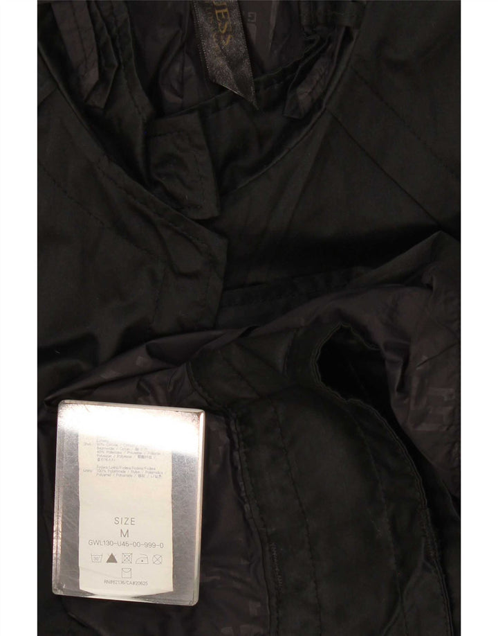 Guess Womens Bomber Jacket UK 12 Medium Black Polyamide