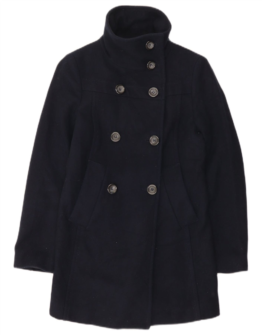 Benetton Girls Double Breasted Coat 9-10 Years Navy Blue