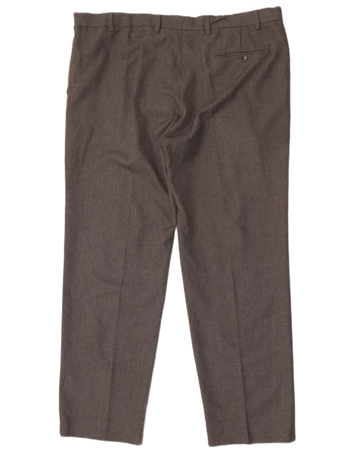 MARKS & SPENCER Mens Straight Suit Trousers W42 L31 Grey Polyester