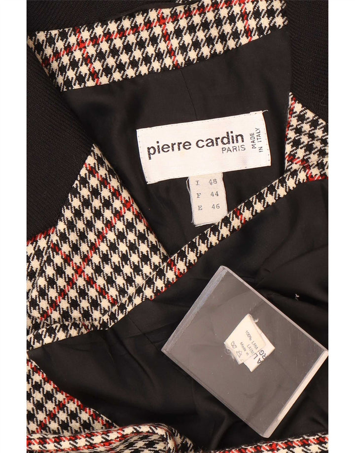 Pierre Cardin Womens 3 Button Blazer Jacket IT 48 XL Brown Check Wool