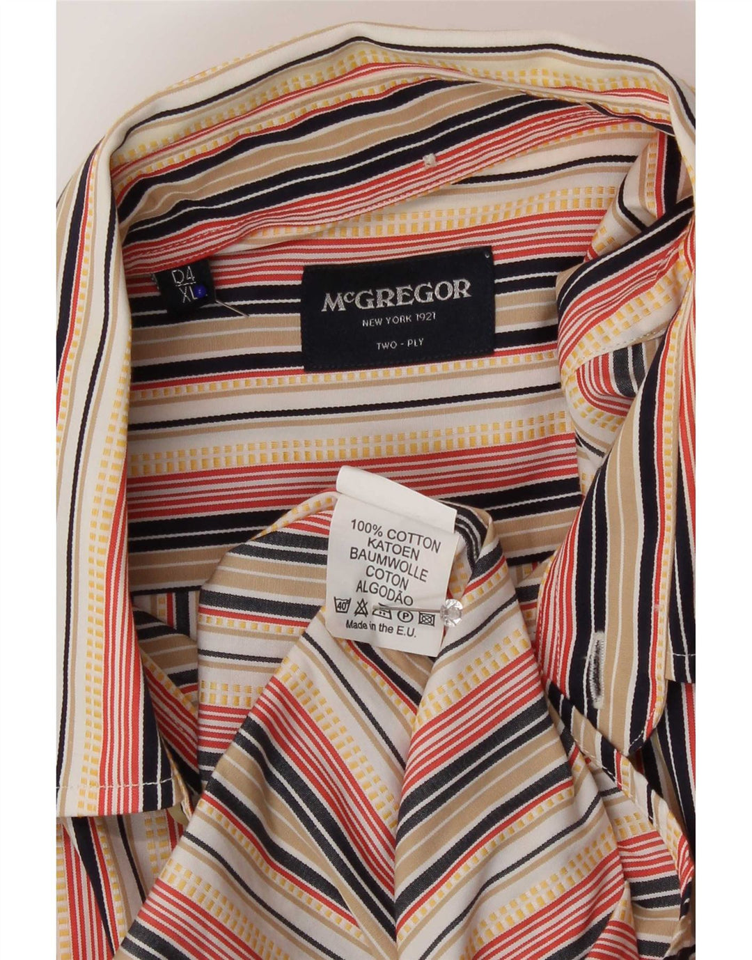 MC Gregor Mens Shirt XL Multicoloured Striped Cotton