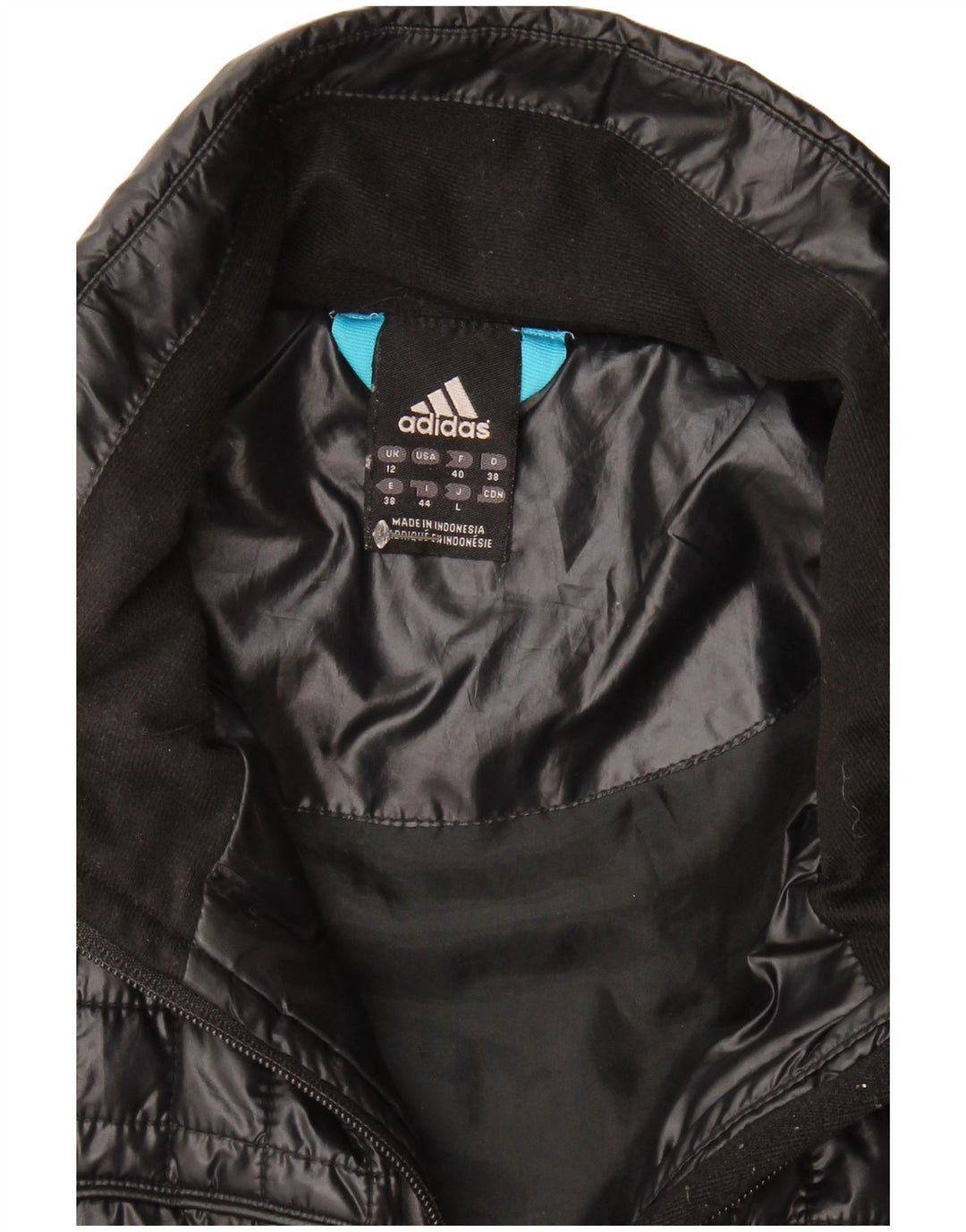 Giacca imbottita da donna Adidas UK 12 Medium Nero Poliestere