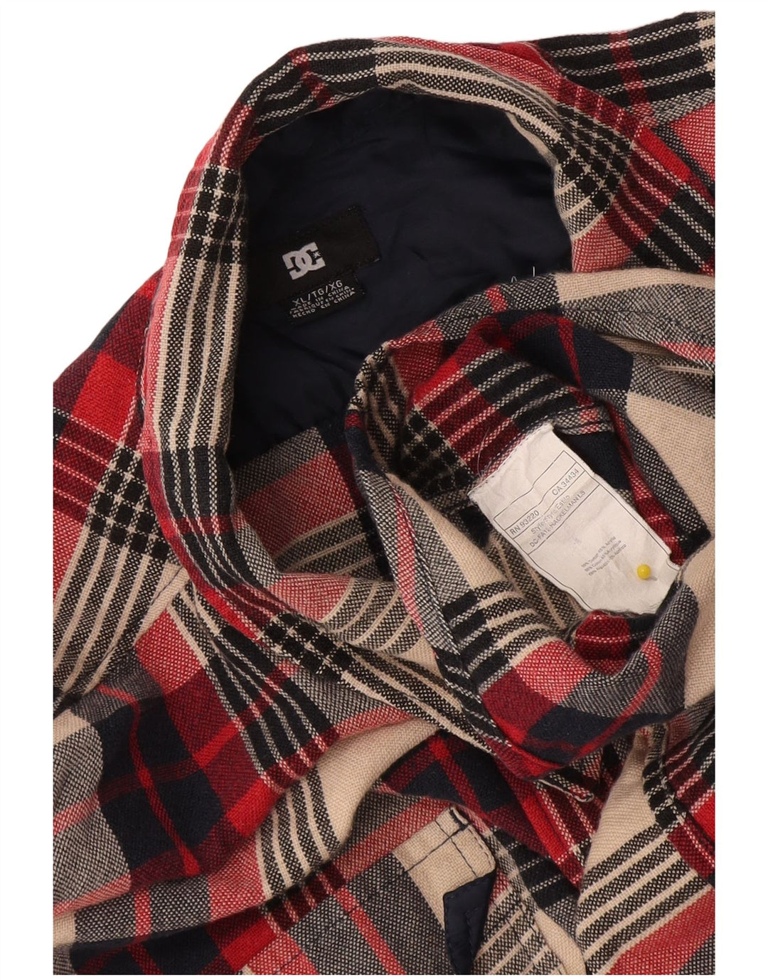 Camicia DC da uomo in flanella XL in cotone a quadri multicolore