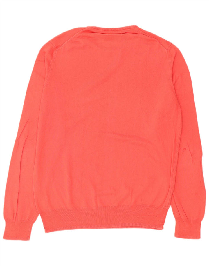 Zara Mens Crew Neck Jumper Sweater Medium Red Cotton