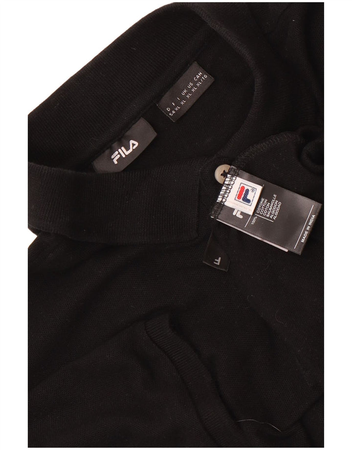 Fila Mens Polo Shirt XL Black Cotton