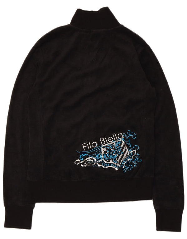 Γυναικεία φόρμα γραφικών Fila Top Jacket UK 12 μεσαίο μαύρο βαμβακερό