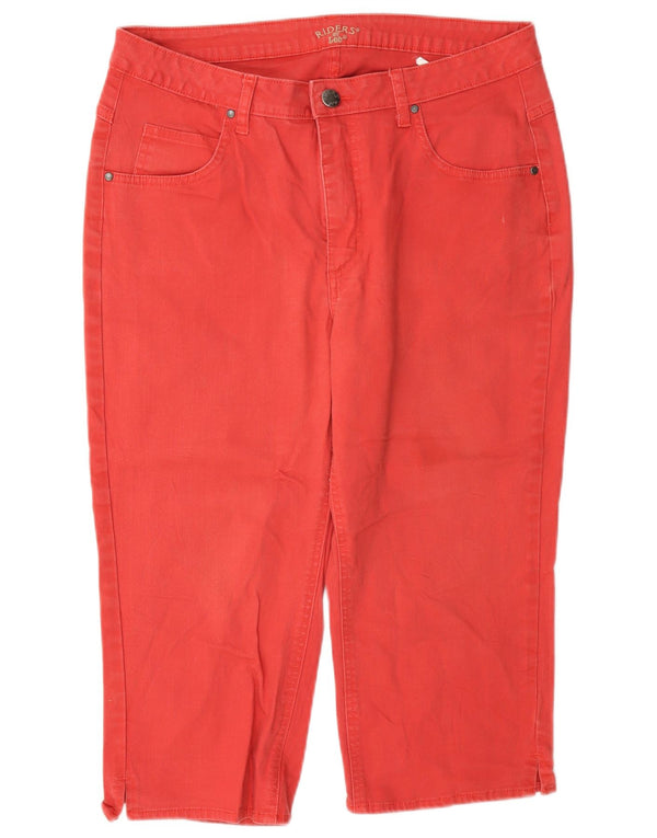 Lee Womens Riders Capri Pantalones US 14 XL W34 L19 Algodón Rojo