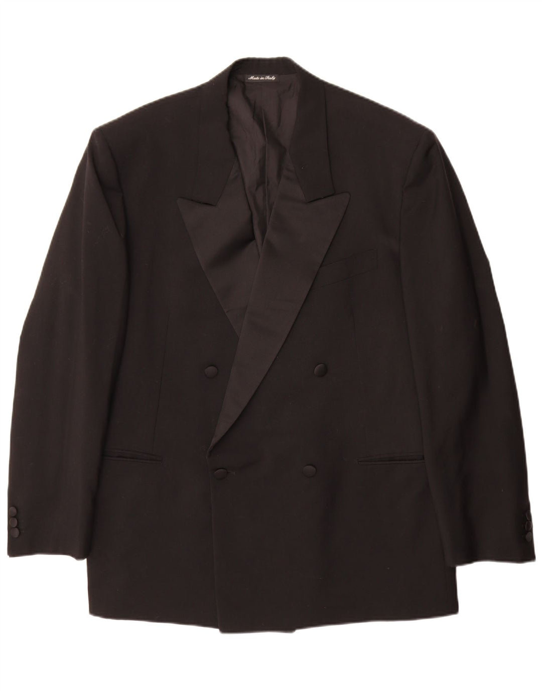 PAL ZILERI Mens Double Breasted Blazer Jacket IT 56 3XL Black Wool